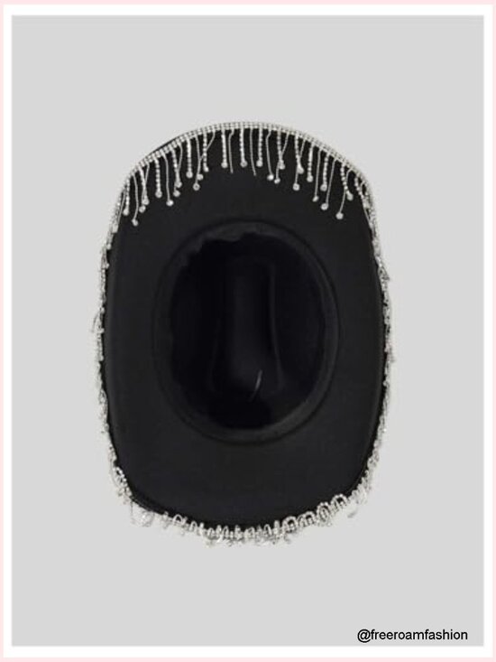 Rhinestone Tassel Cowboy Hat Cowgirl Fedora Costume main image 6